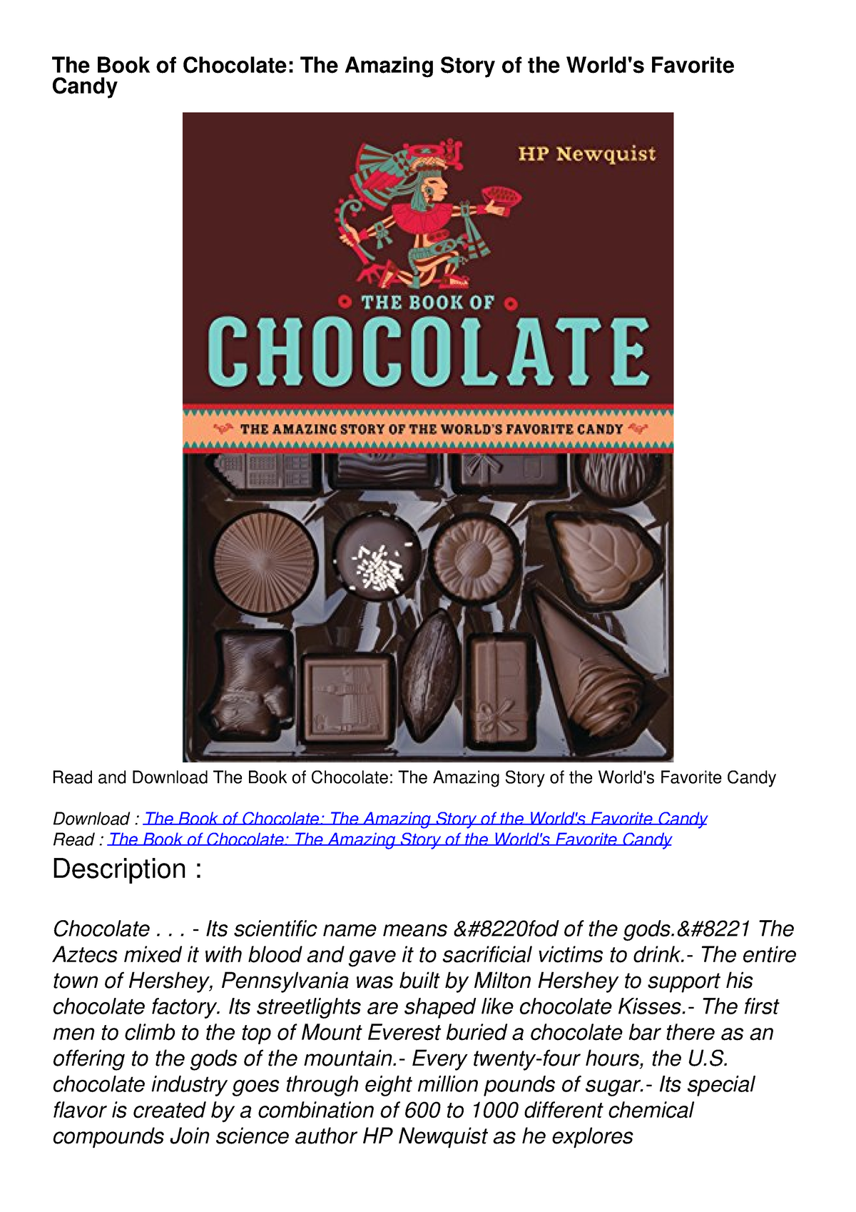 research paper on chocolate pdf