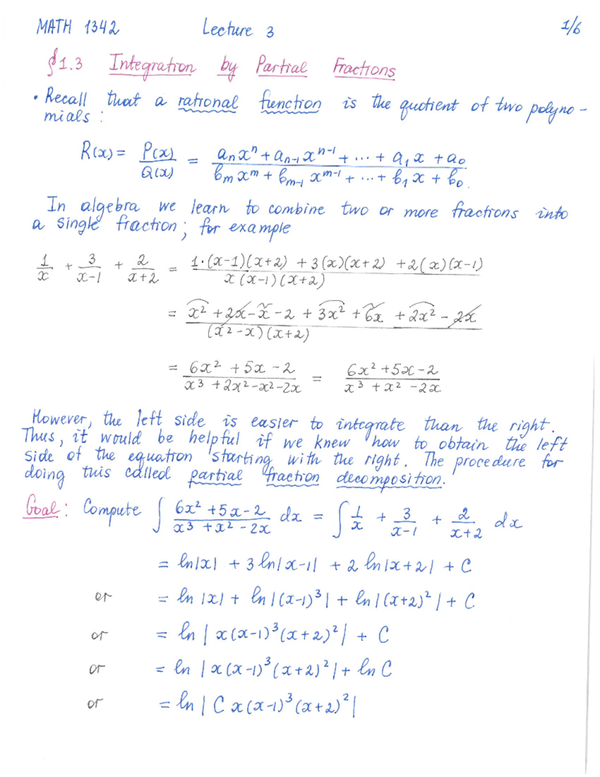1342 lecture 3 partial fraction decomposition math 1342 studocu