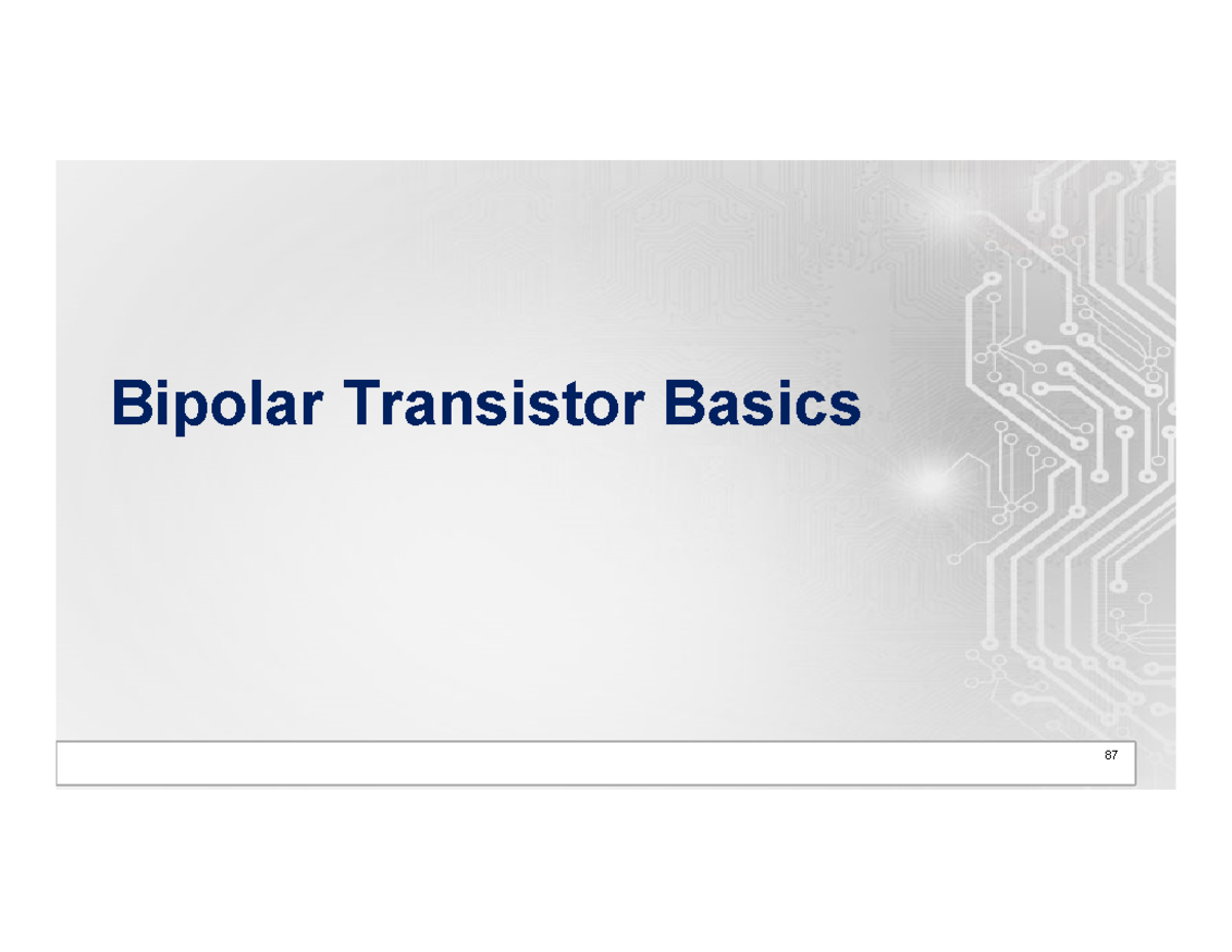 Analog Integrated Circuit Design 3rd Lecture Bipolar Transistor