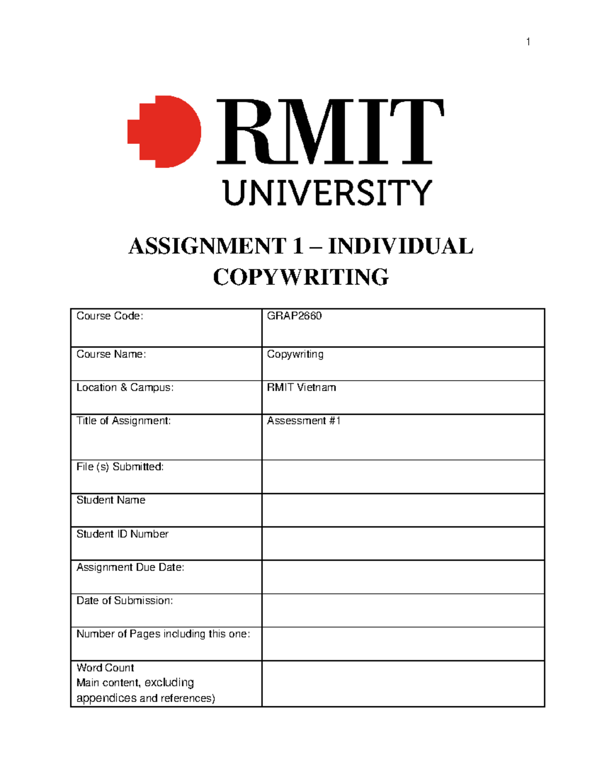 Copywriting Sample HD Assignment 1 GRAP2660 RMIT Dr Nhanh Assignment ...