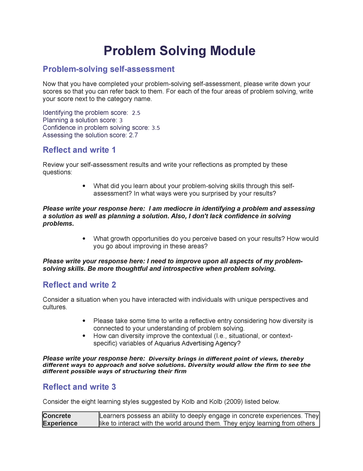 problem solving module pdf