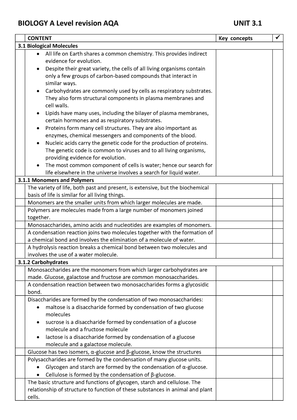 Biology A Level revision AQA all units - BIOLOGY A Level revision AQA ...