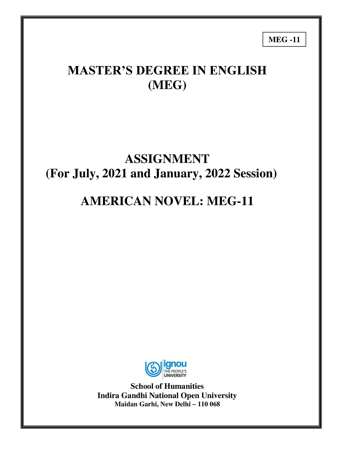 master's degree assignments