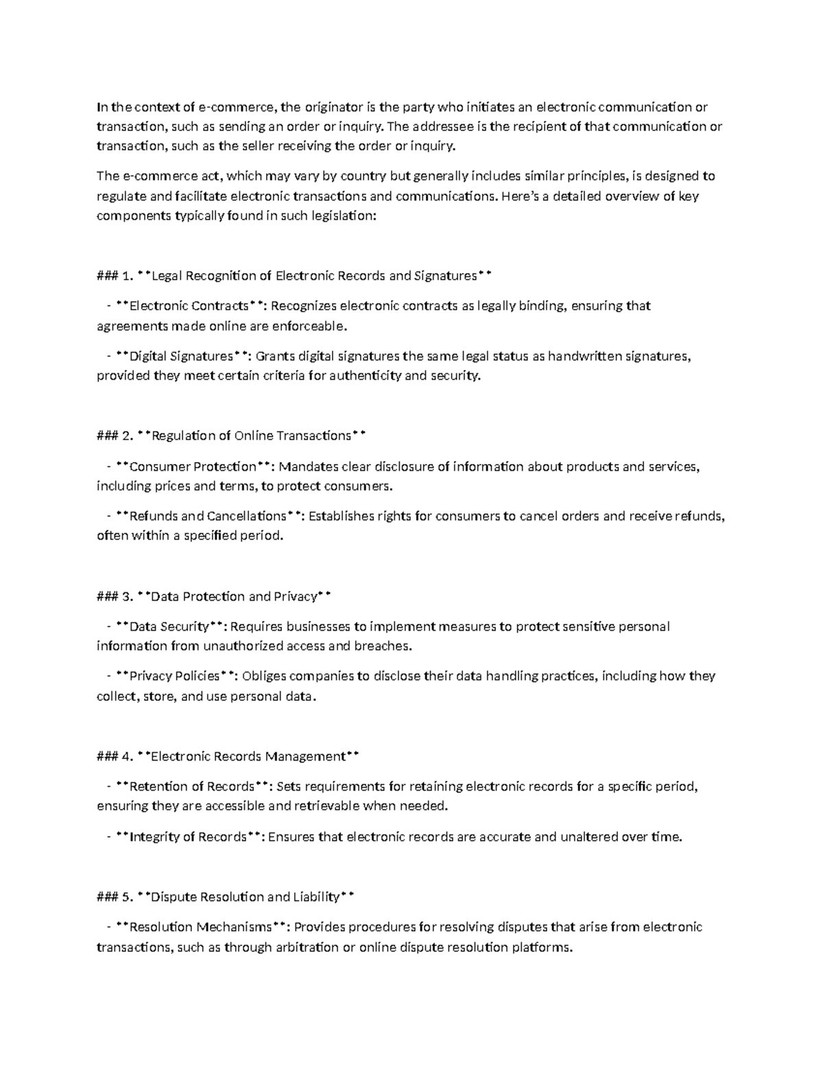 Originator vs Addressee - In the context of e-commerce, the originator ...
