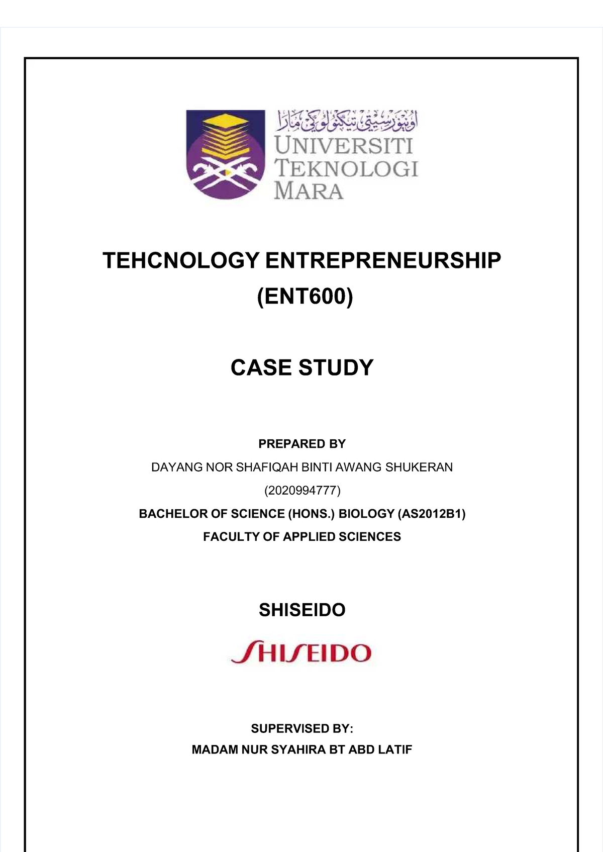 Pdf-tehcnology-entrepreneurship-ent600-case-study-shiseido Compress ...