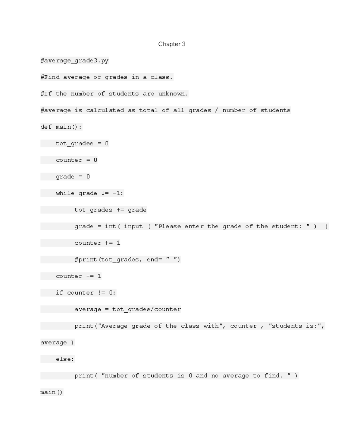 Chapter 3 - Defining functions - Chapter 3 #average_grade3 #Find ...