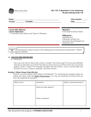 SAS#10-ACC123 - N/A - Student Activity Sheet # Name: - Studocu