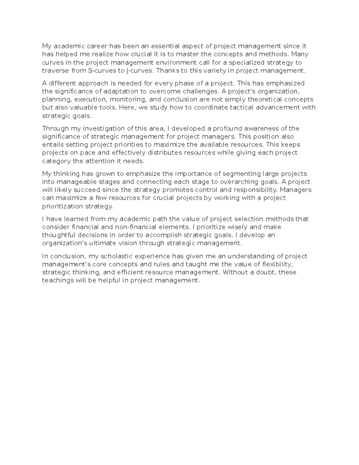 Reflection 2 week 2 - My academic career has been an essential aspect ...
