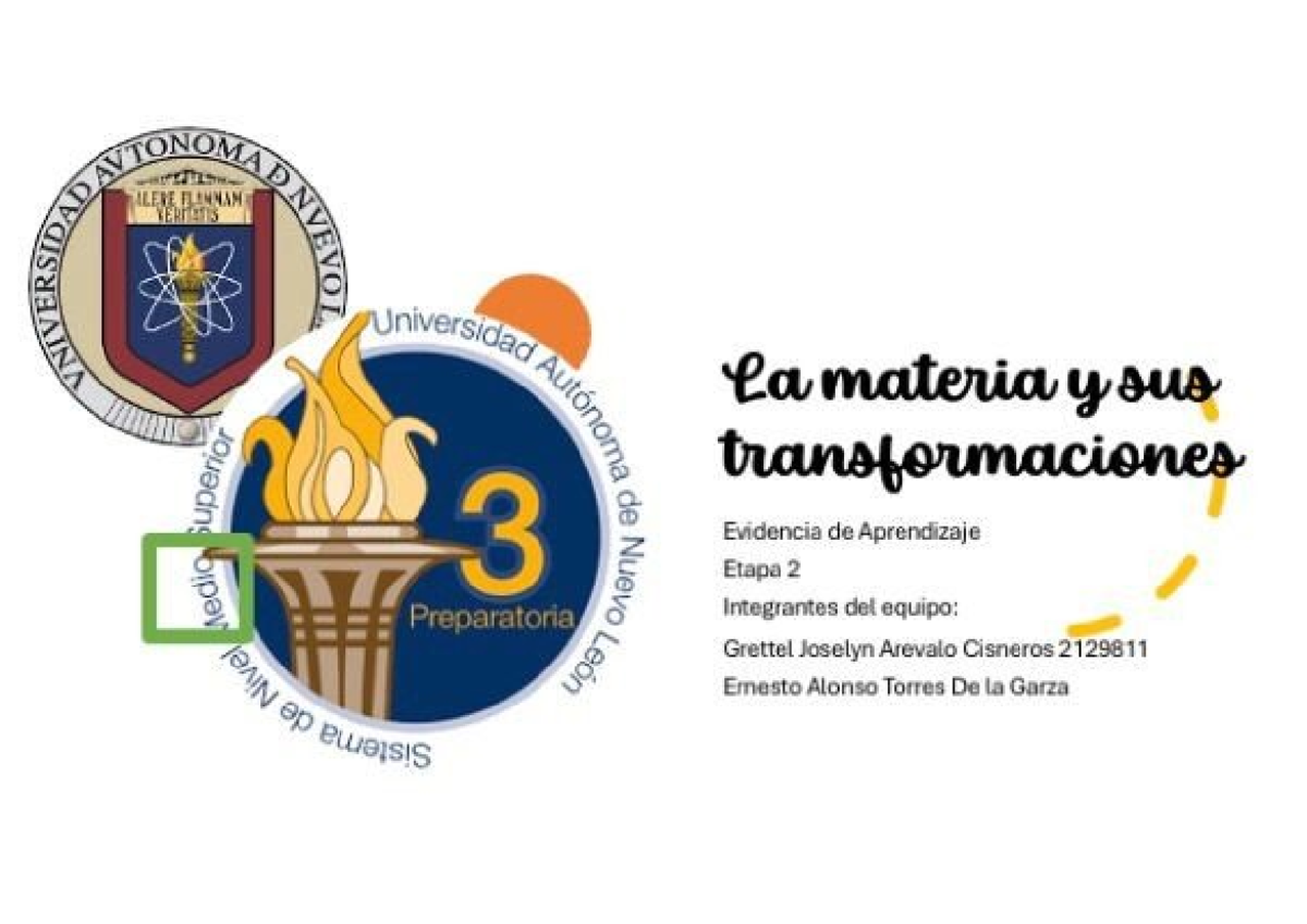 Evidencia LMy T - La Materia Y Sus Transformaciones - Studocu