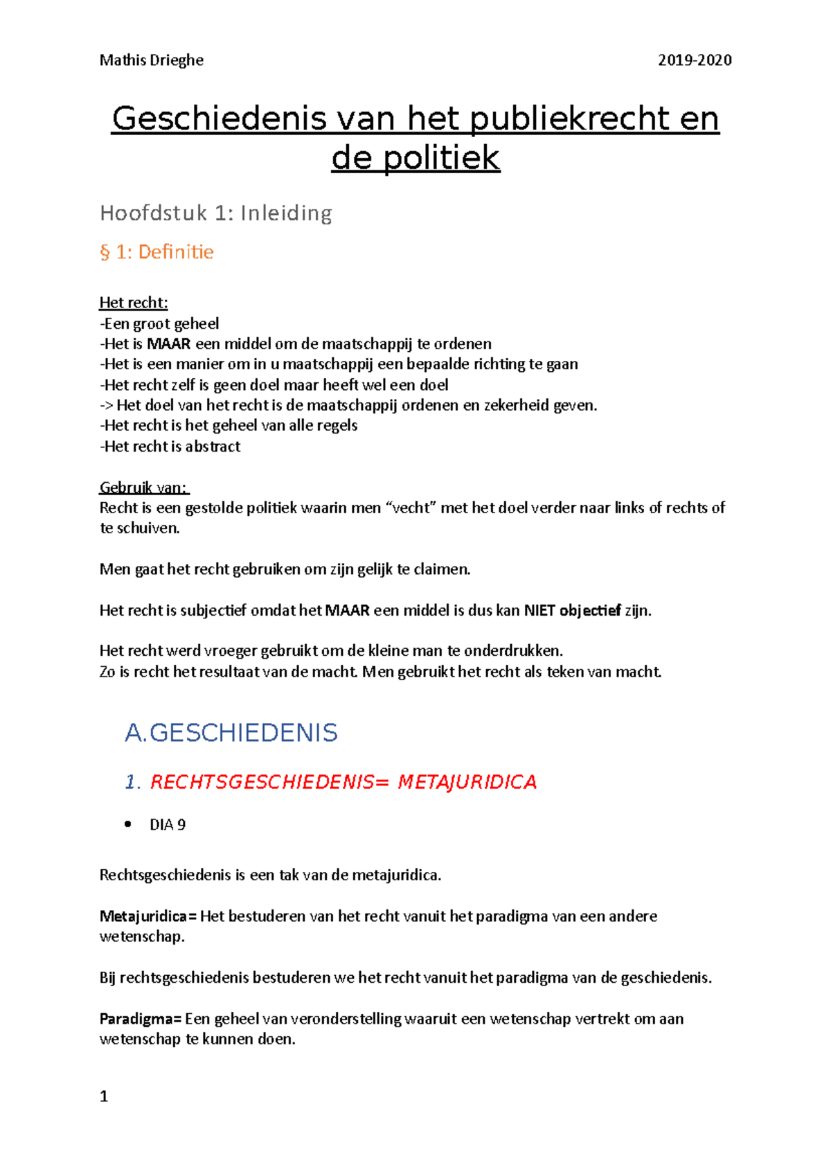 Samenvatting Geschiedenis Van Het Publiekrecht En De Politiek ...