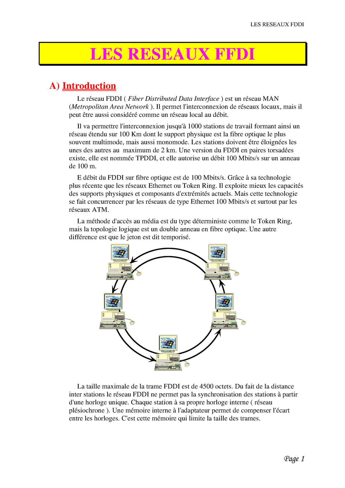 Le FDDI (Fiber Distributed Data Interface)