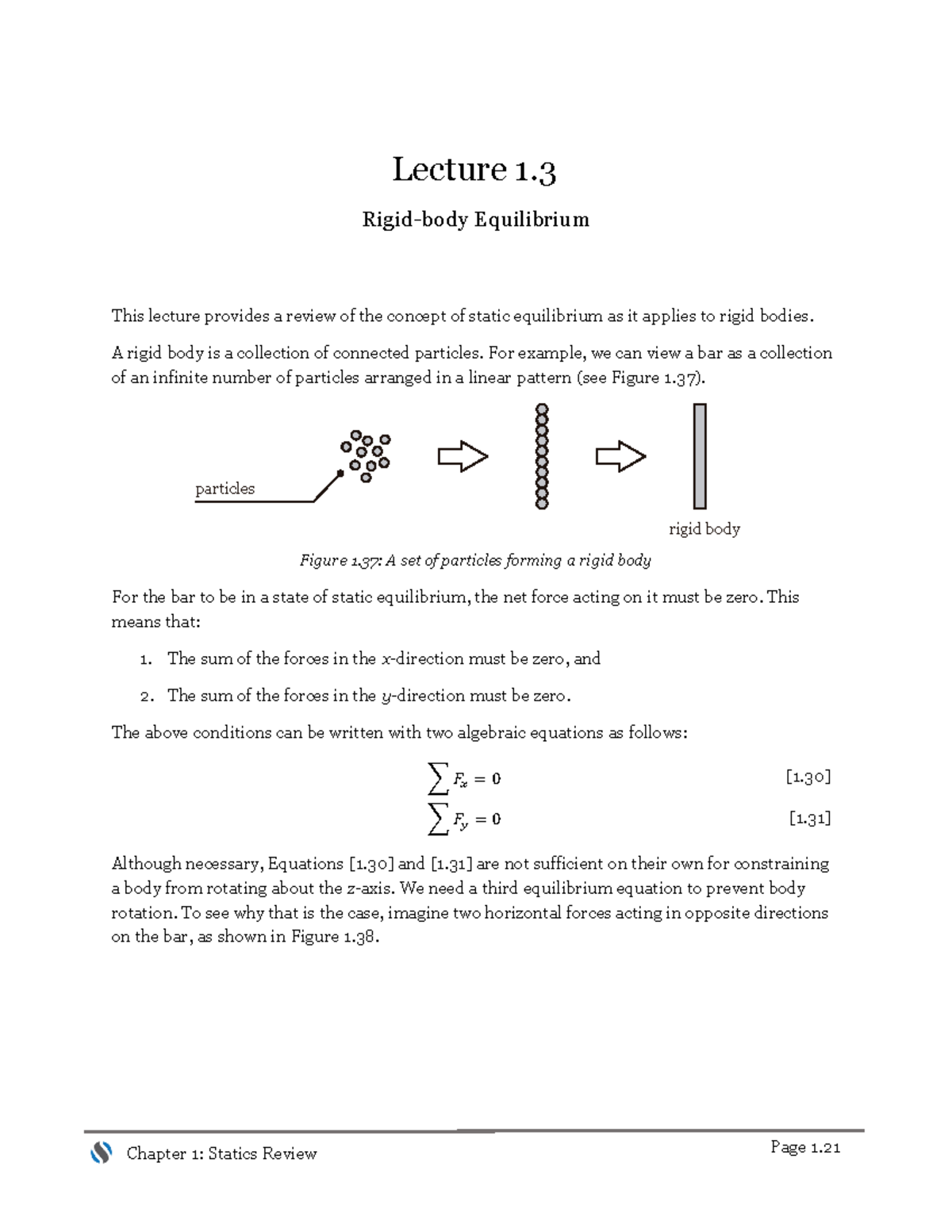 Chapter 1-3 - Structural - Page 1. Lecture 1. Rigid-body Equilibrium ...