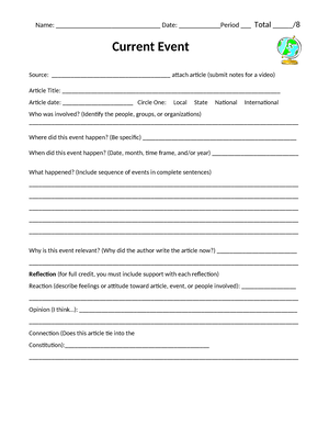 current event template