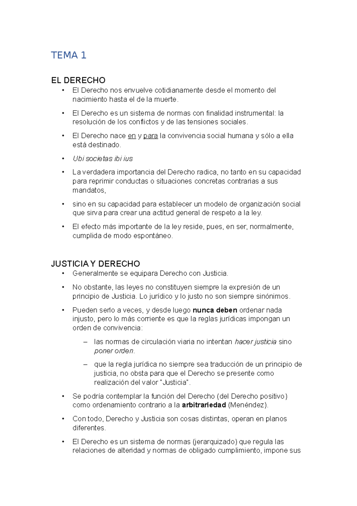 TEMA 1 Derecho Civil - Apuntes 1 - TEMA 1 EL DERECHO El Derecho Nos ...