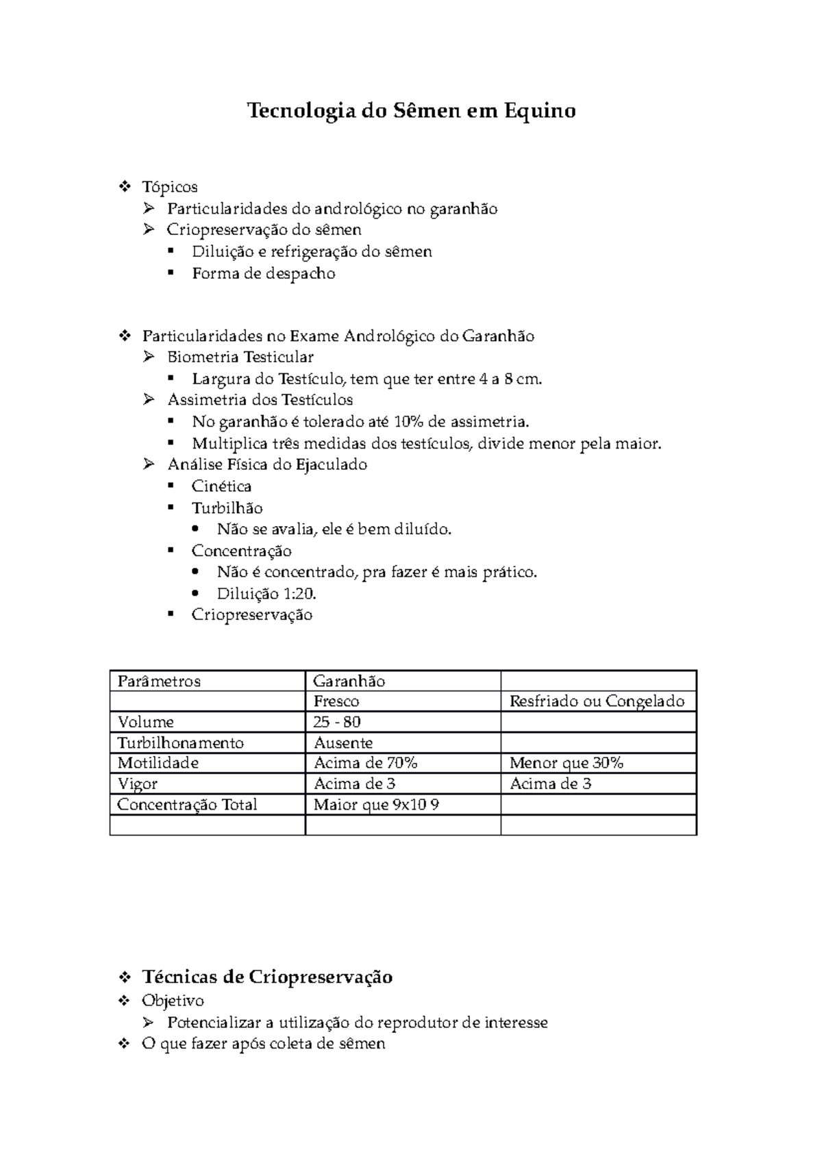 Tecnologia Do Semen Em Equino Tecnologia Do Men Em Equino Picos Studocu