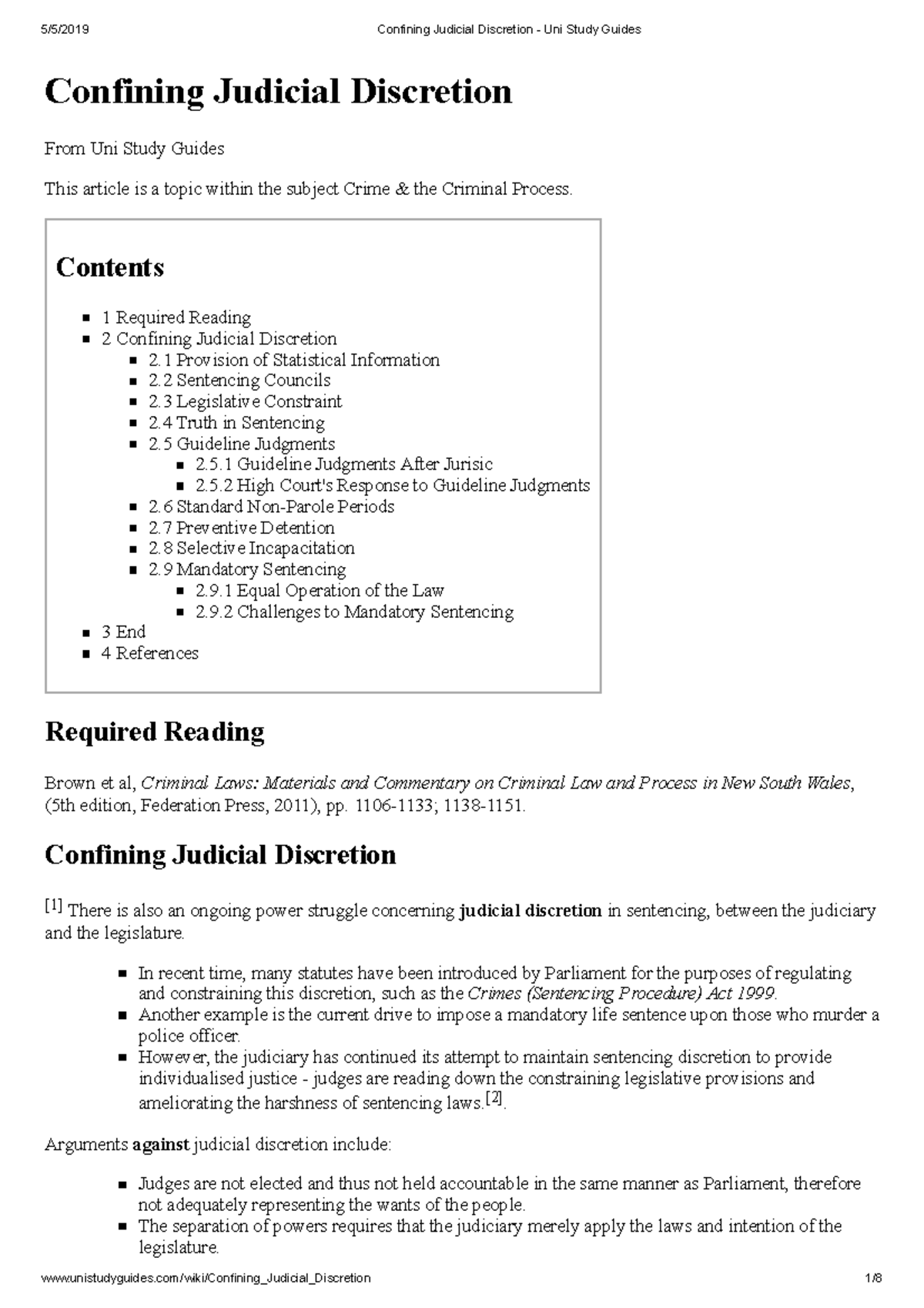 Confining Judicial Discretion - Uni Study Guides - Confining Judicial ...