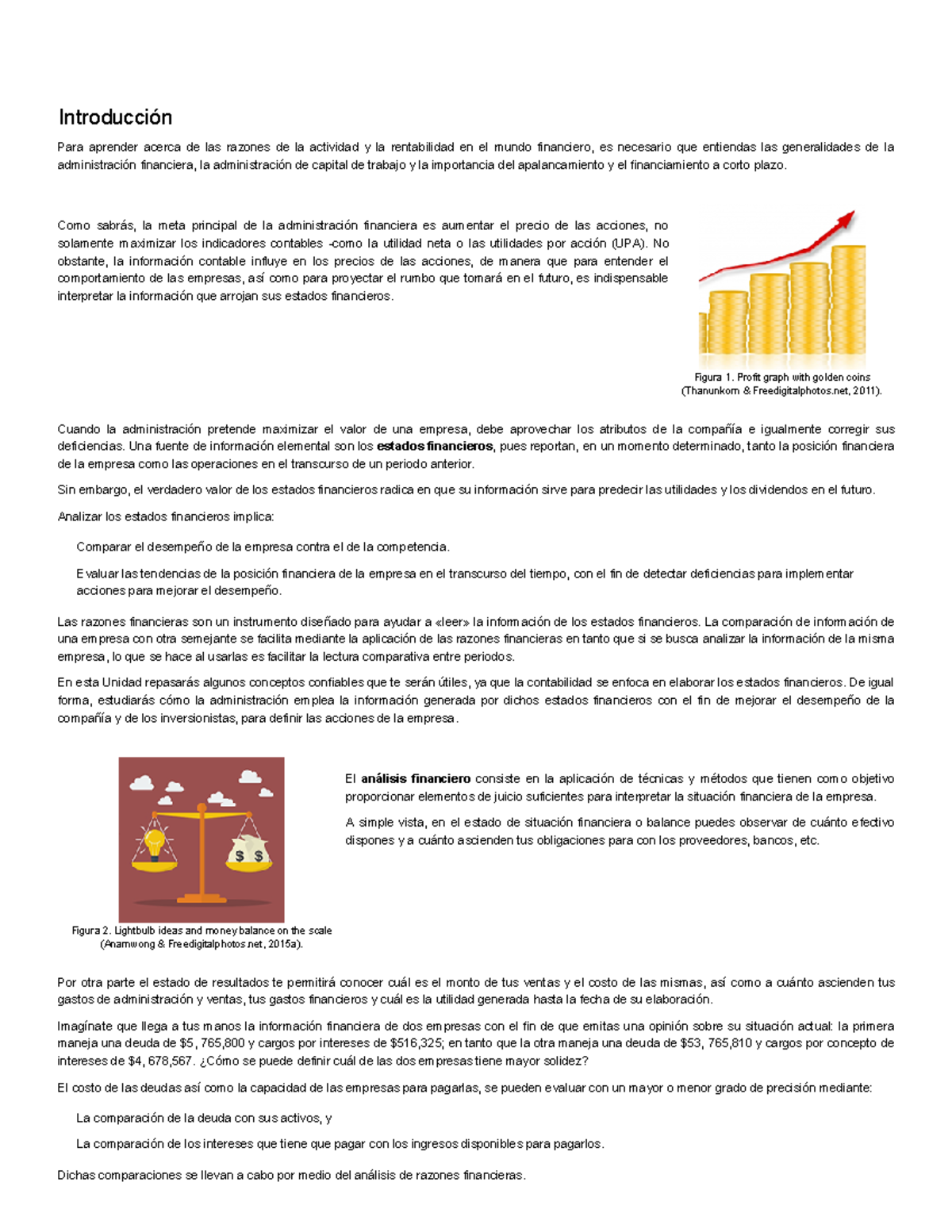 Administración Financiera V2 Razones Financieras. Introducción - Figura ...