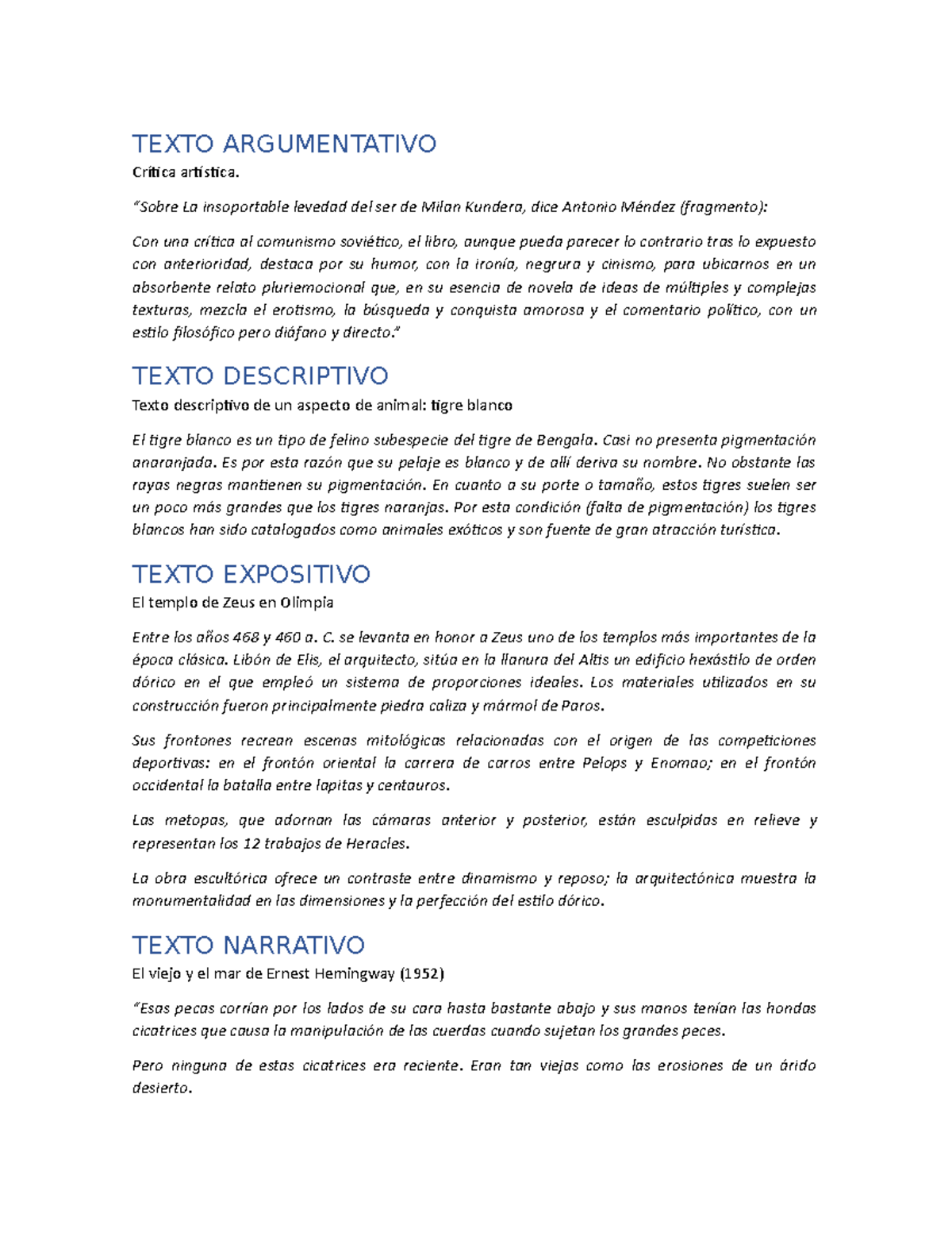 Ejemplos De Textos Argumentativos, Expositivos, Descriptivos y ...