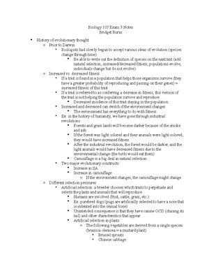 Biology 107 Exam 3 Notes - Biology 107 Exam 3 Notes Bridget Buras ...