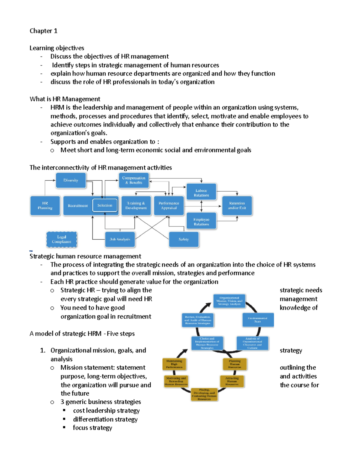 Strategic Human Resource Management Chapter 1 Notes - Chapter 1 ...