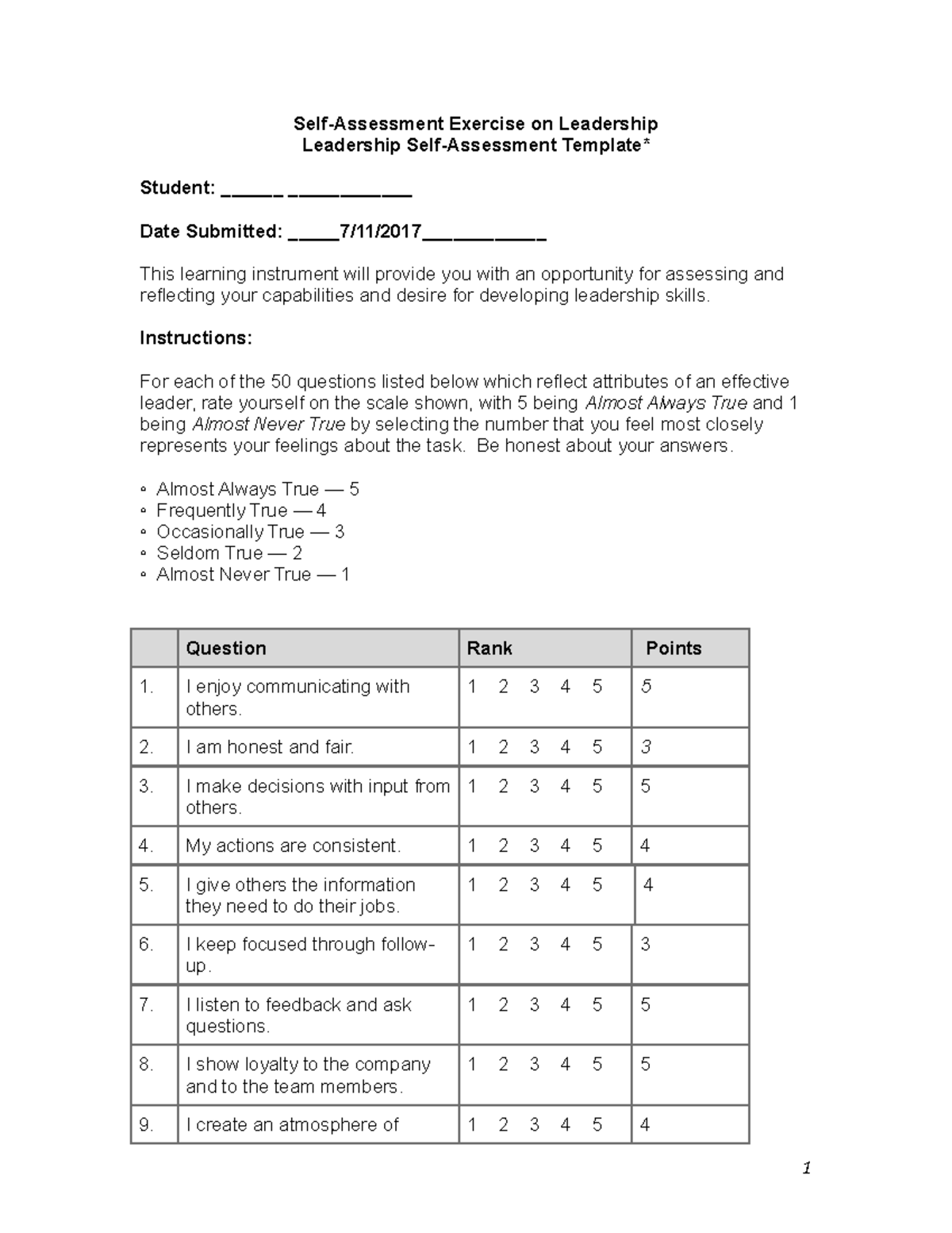 Q Final MGT 2318 Leadership Self-Assessment Lesson 10 Template v1 ...