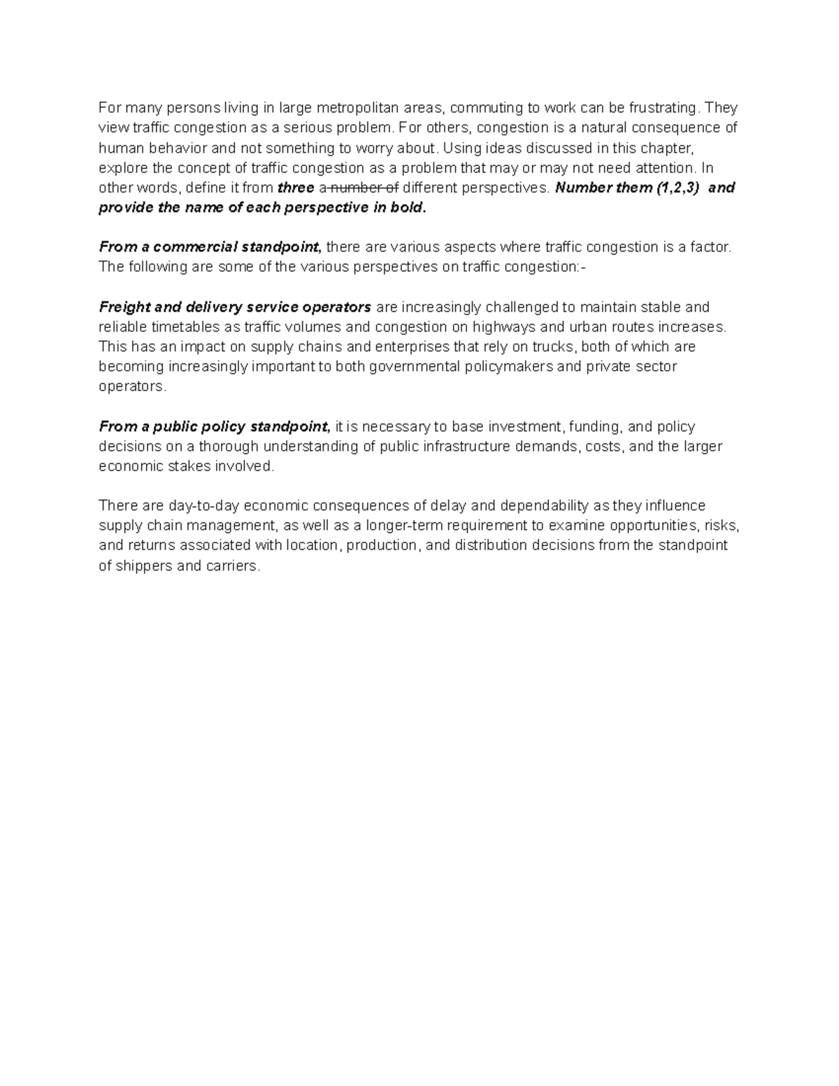 Intro to public policy - For many persons living in large metropolitan ...