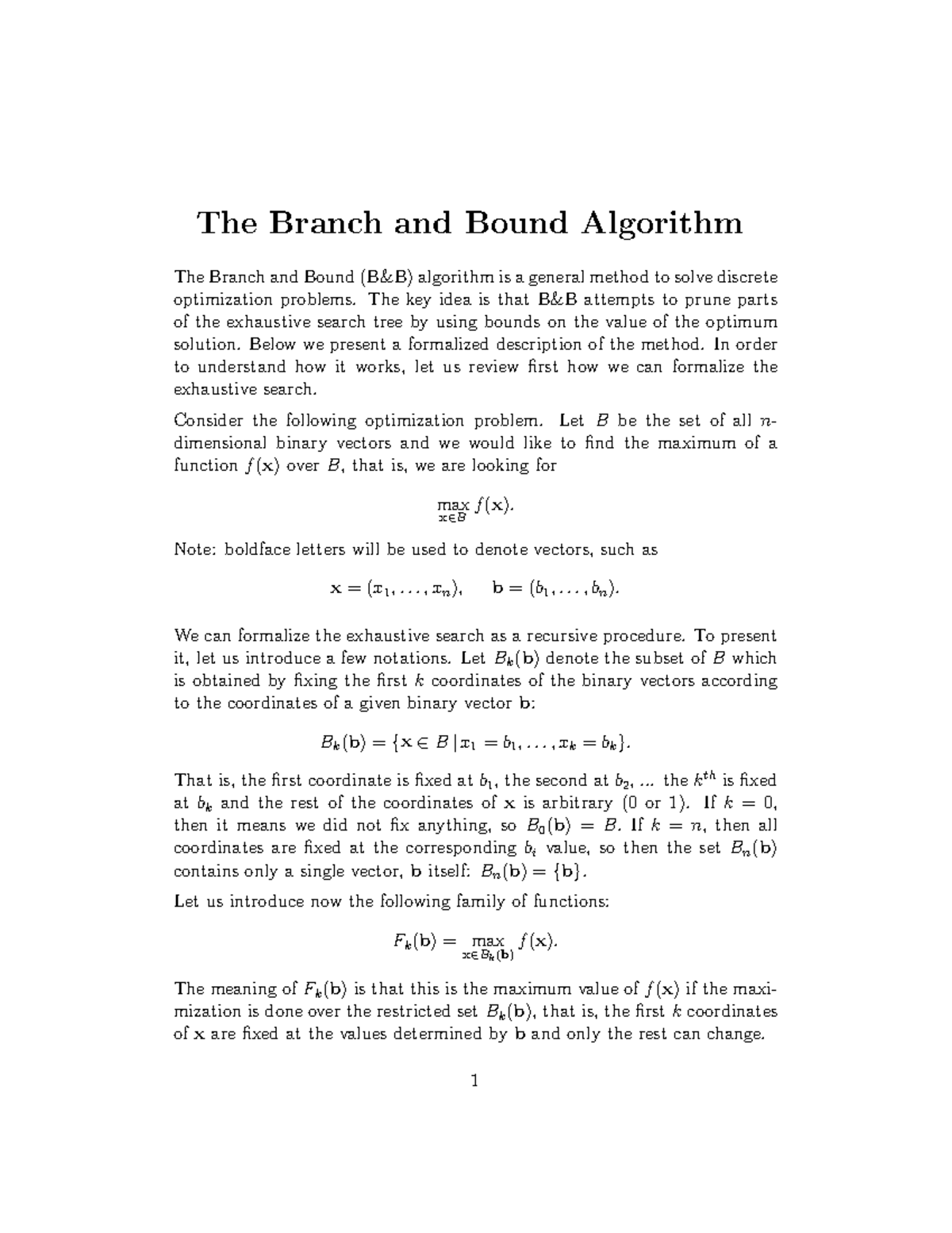 19BB - education - The Branch and Bound Algorithm The Branch and Bound ...
