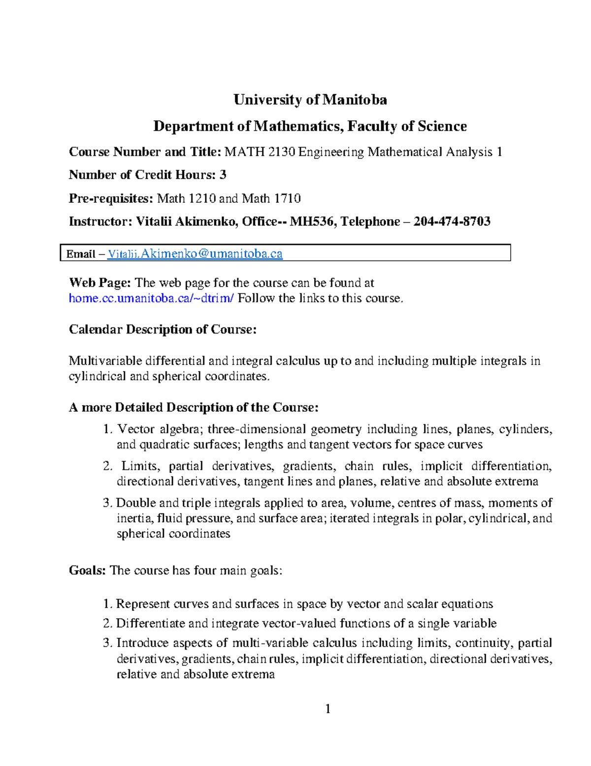 Math 2130 OL course outline for math 2130 2023 University of