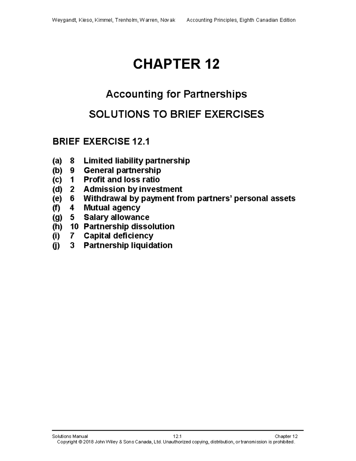 Ch12 BEs And Es - ....... - Solutions Manual 12 Chapter 12 CHAPTER 12 ...