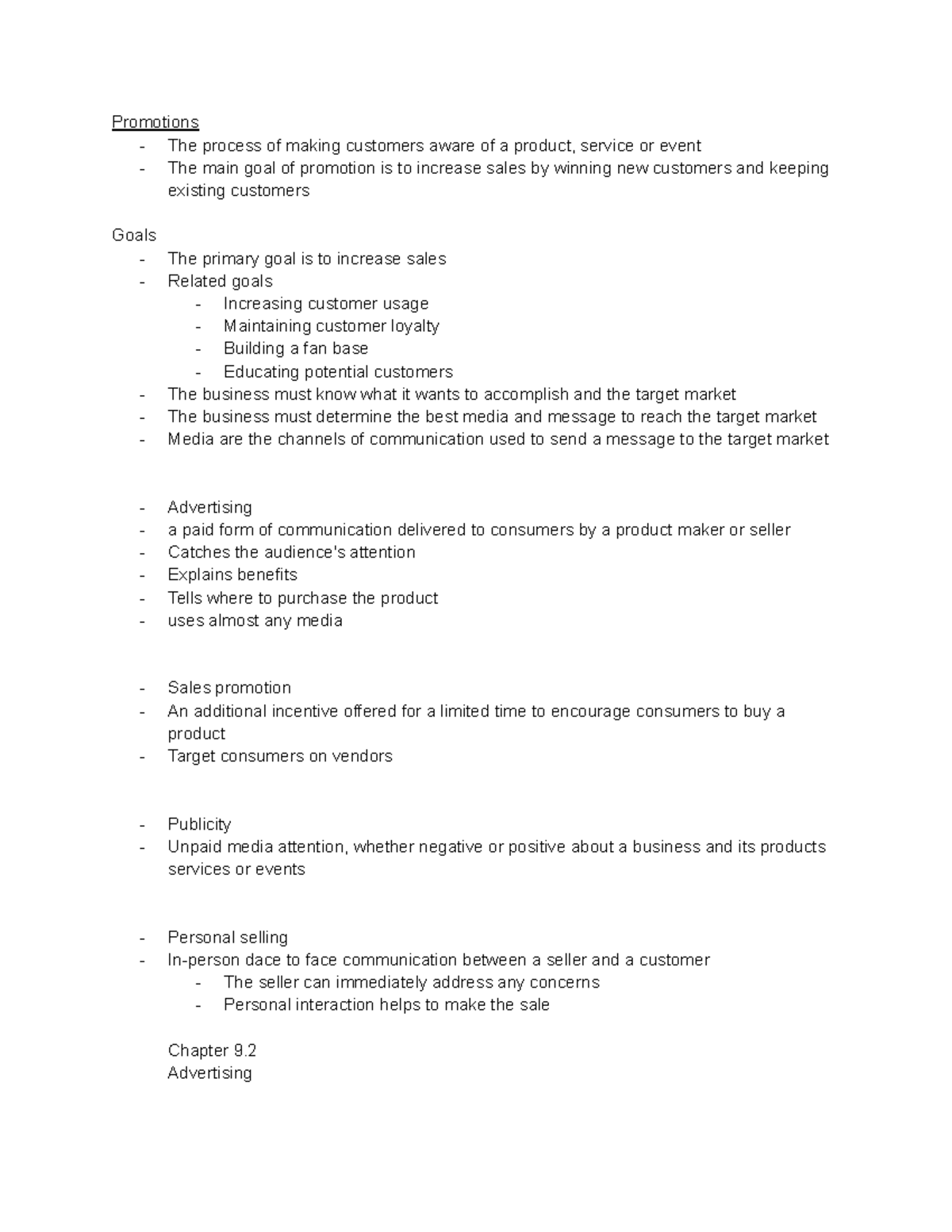 chapter-9-notes-promotions-the-process-of-making-customers-aware-of