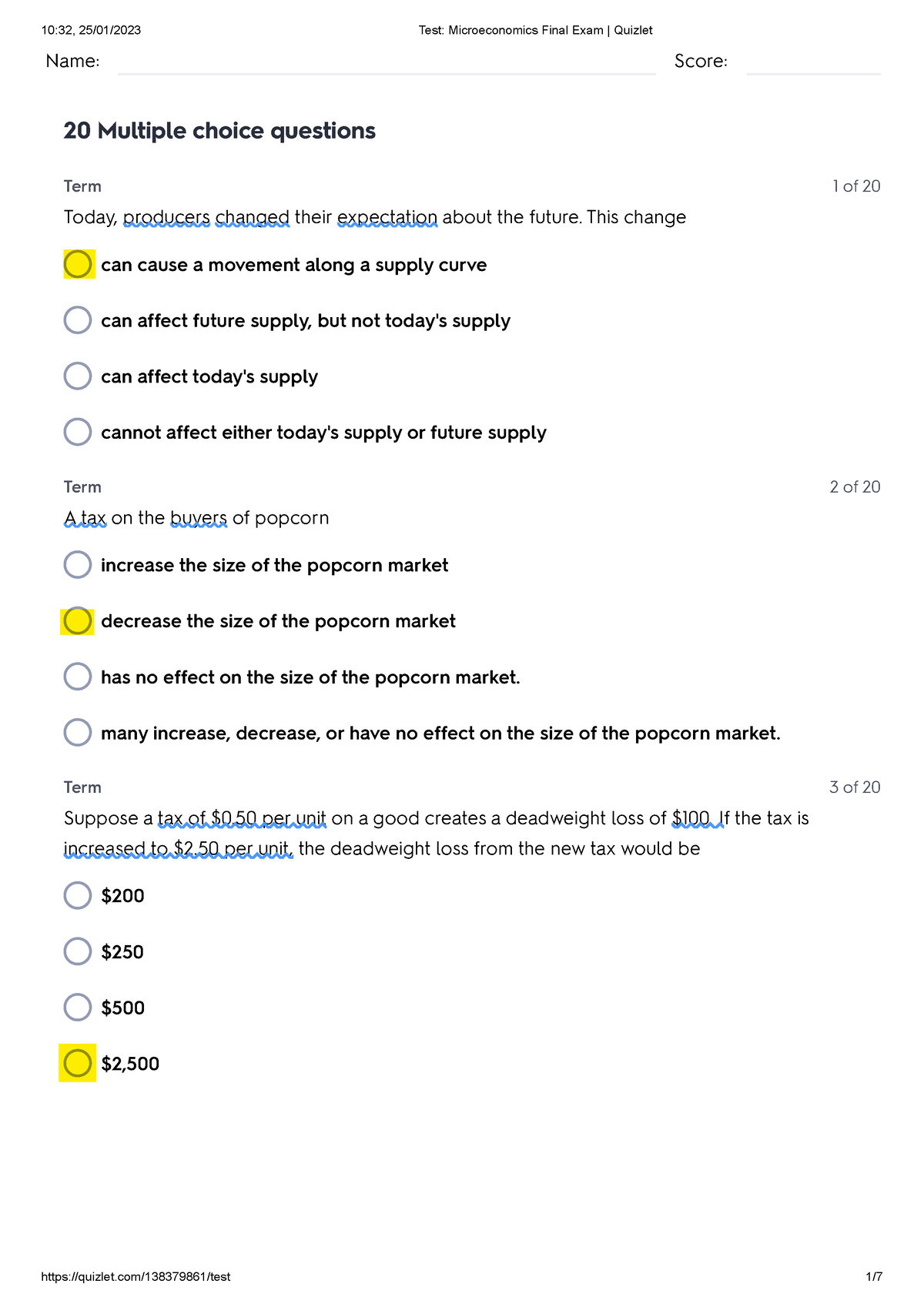 Test Microeconomics Final Exam Quizlet NEU Studocu