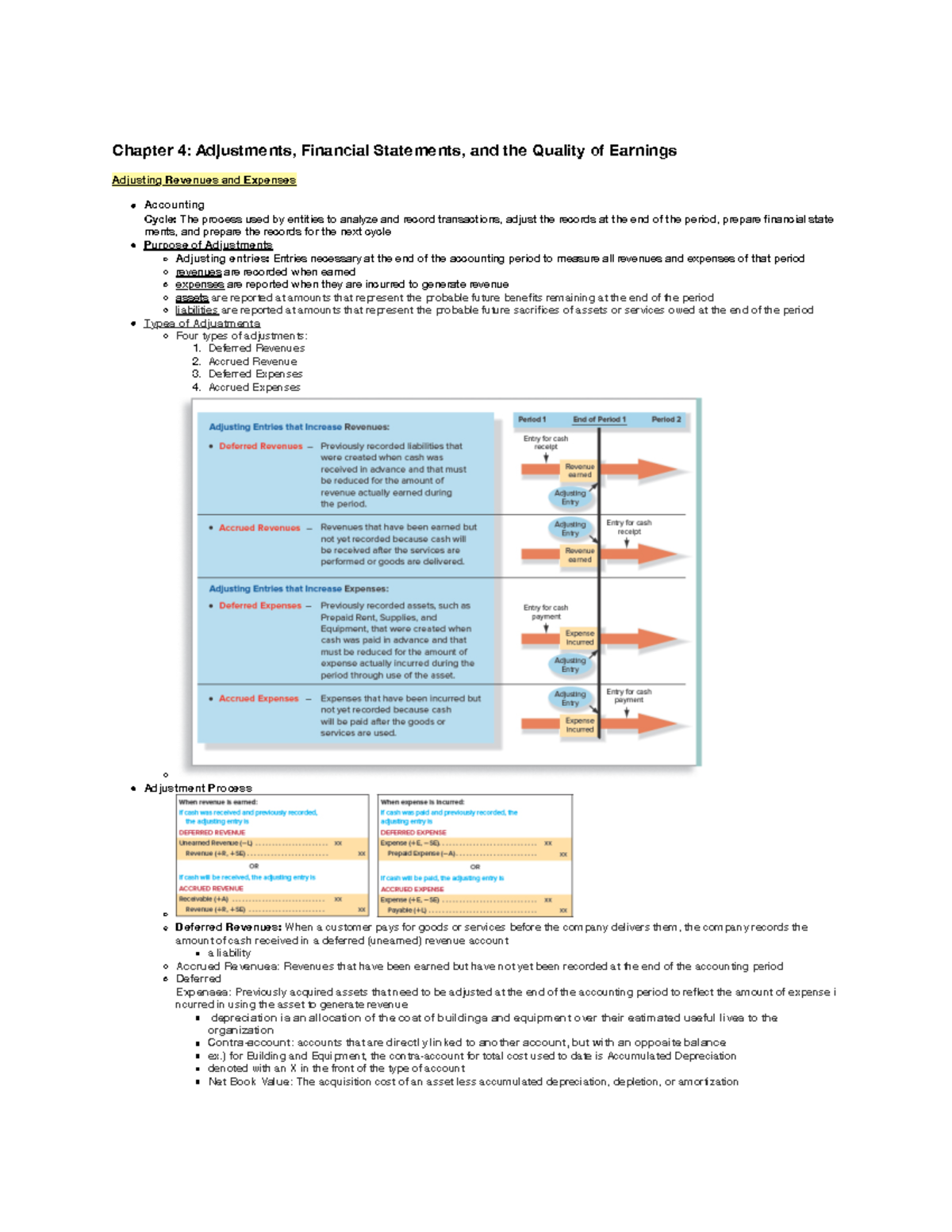 Chapter 4- Adjustments, Financial Statements, And The Quality Of ...