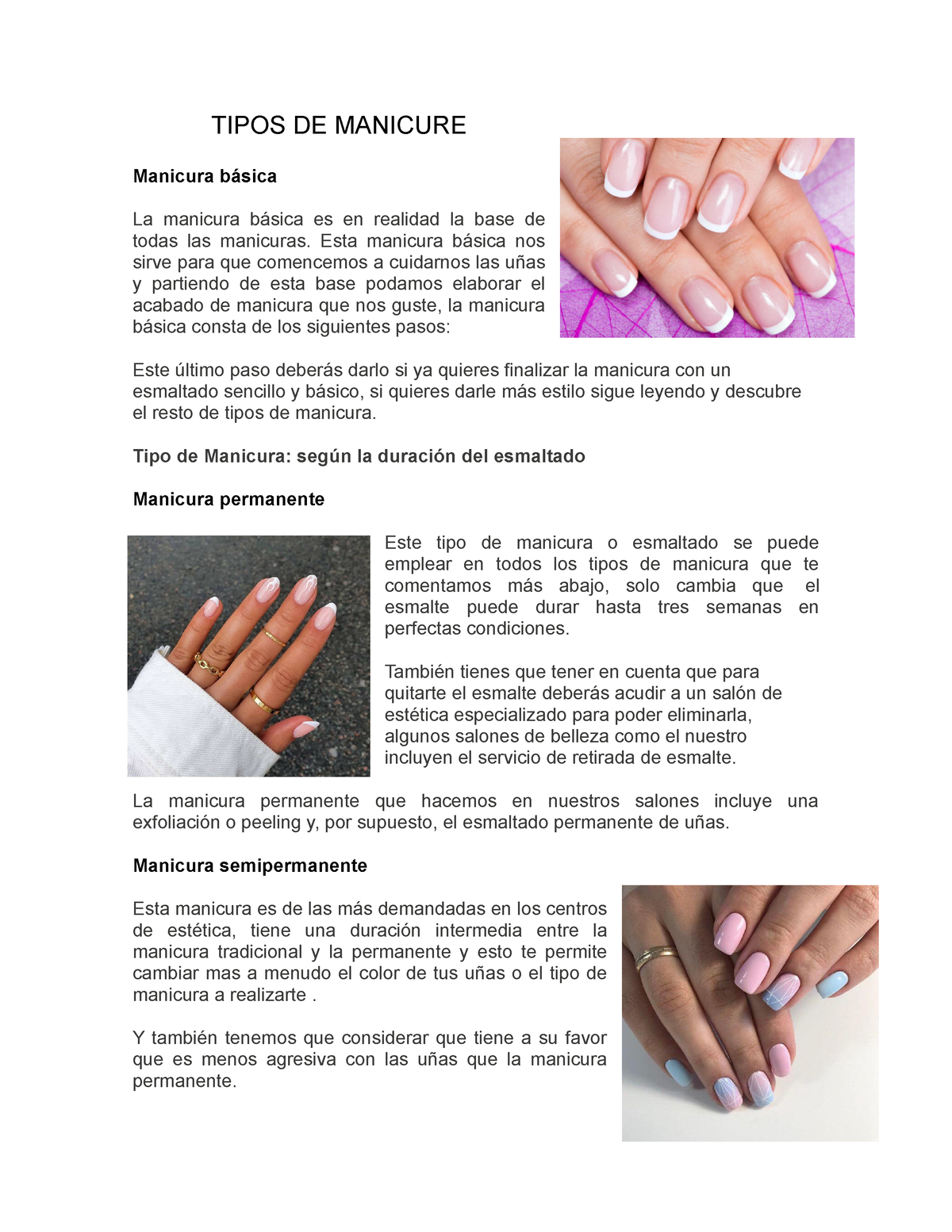 Sintetiza más de 52 imágenes sobre: tipos de manicura uñas - recién ...