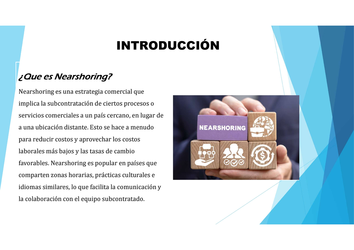 Presentacion Nearshoring - INTRODUCCIÓN ¿Que Es Nearshoring ...