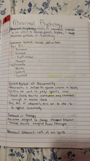 Apr 28, Doc 3 - Part 3 of 4 of my abnormal psychology lecture notes ...