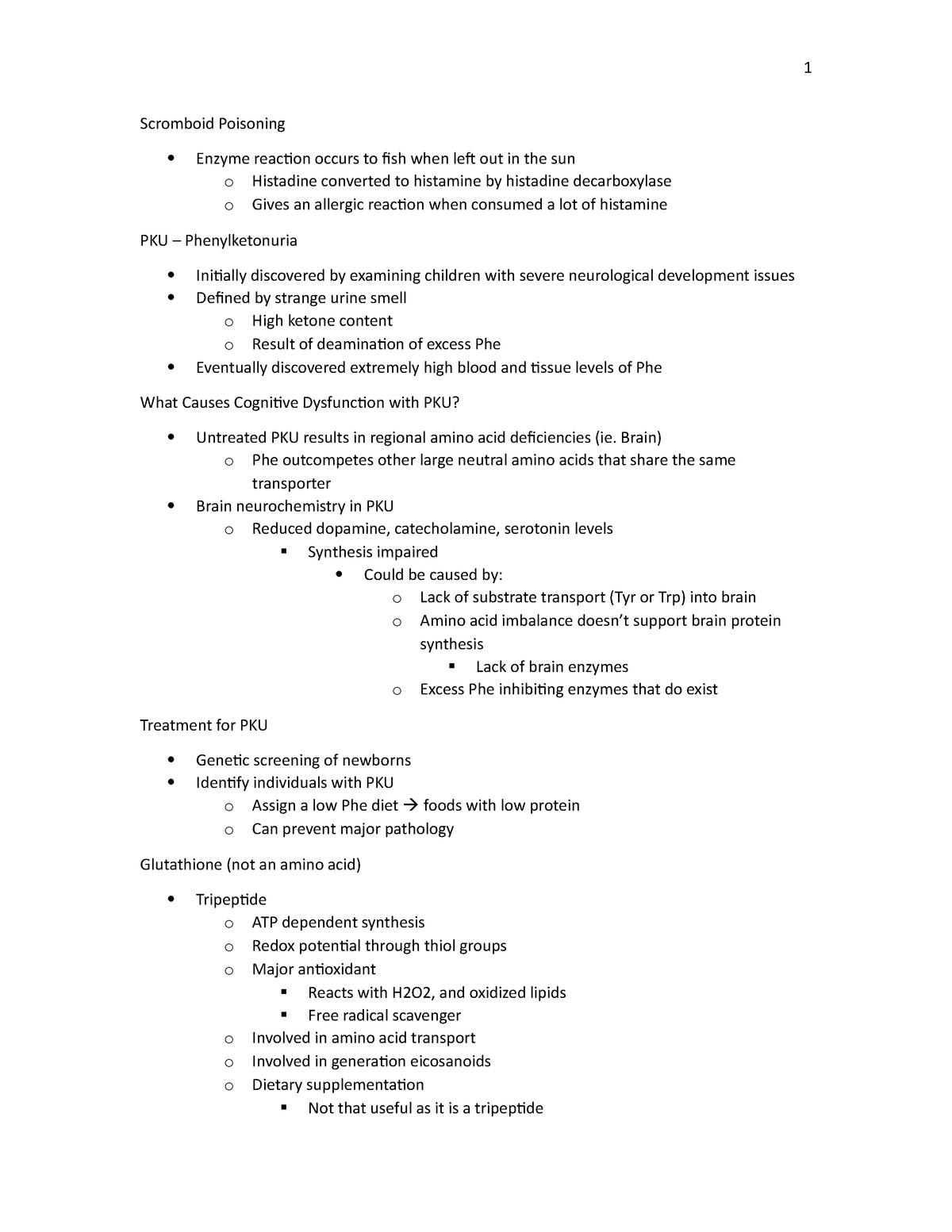 Chapter 6 - Protein 2 - 1 Scromboid Poisoning Enzyme reaction occurs to ...