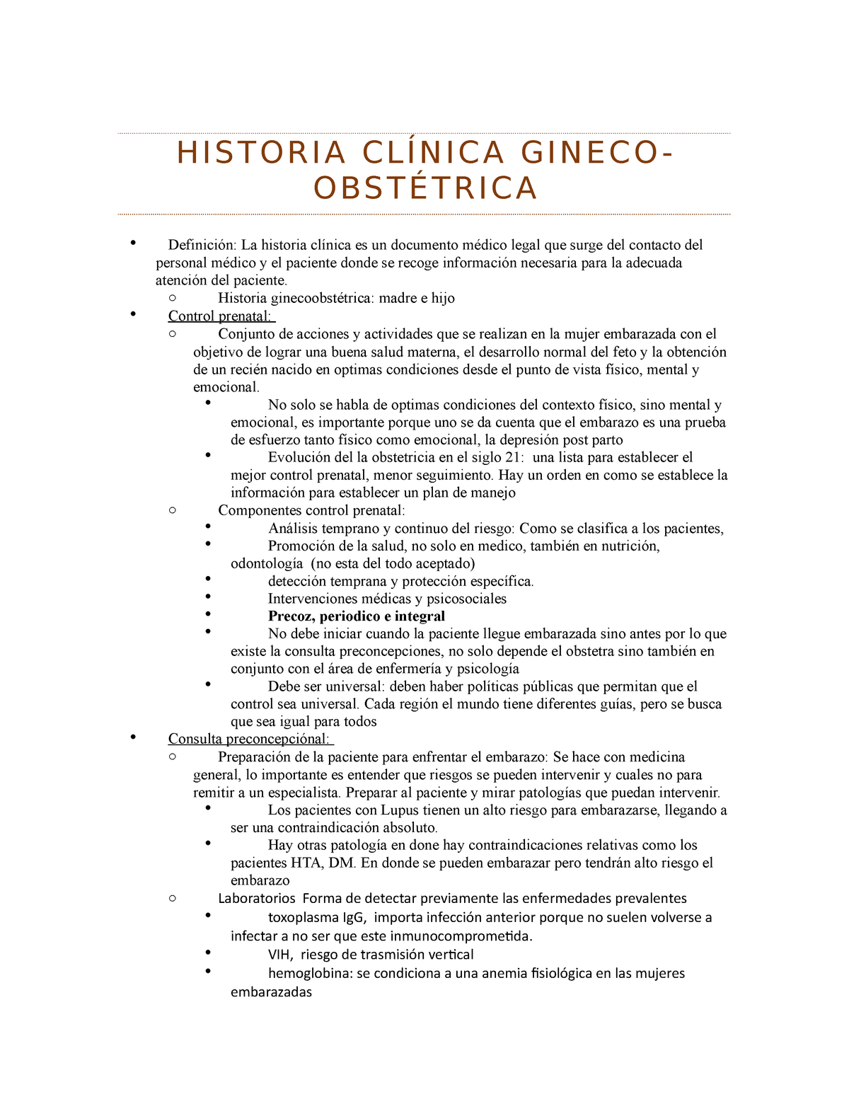 Historia Clínica Gineco Obstétrica Historia ClÍnica Gineco ObstÉtrica Definición La 4942
