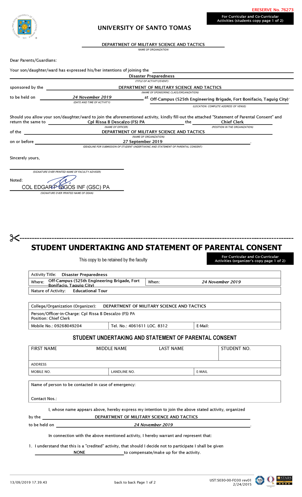 Waiver-disaster-prep - ERESERVE No. 76273 For Curricular and Co ...