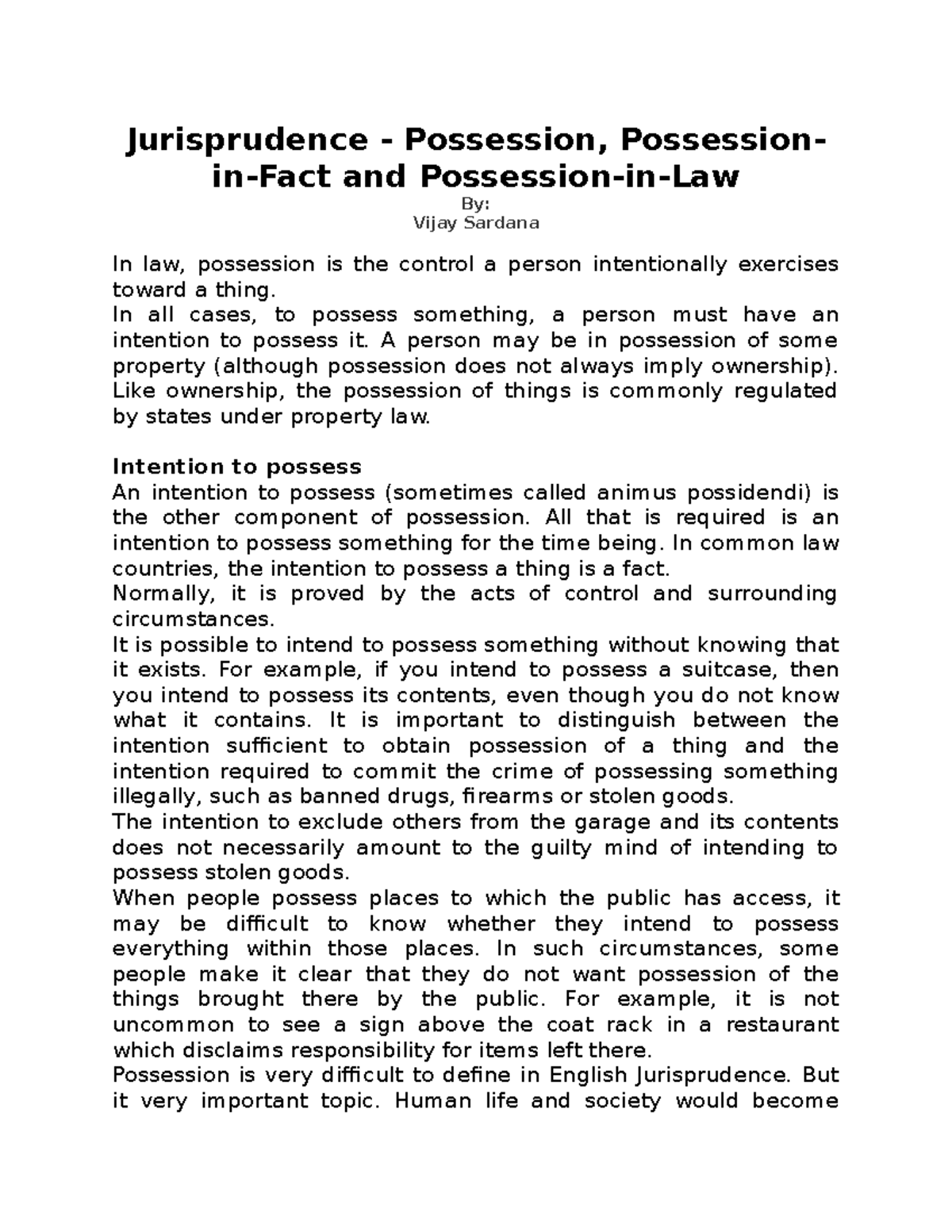 jurisprudence-of-possession-and-ownership-jurisprudence-possession