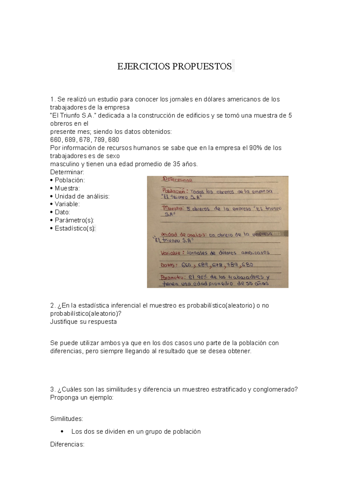 Foro semana 9 - EJERCICIOS PROPUESTOS Se realizó un estudio para ...