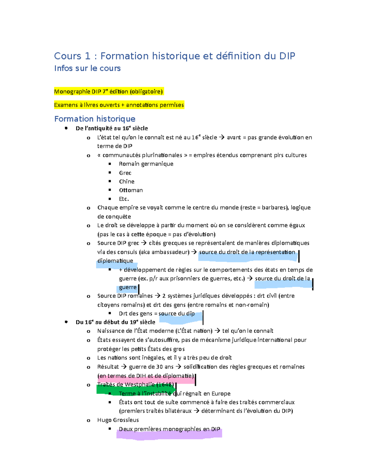 Cours 15 Pr Mercure Cours 1 Formation historique et définition