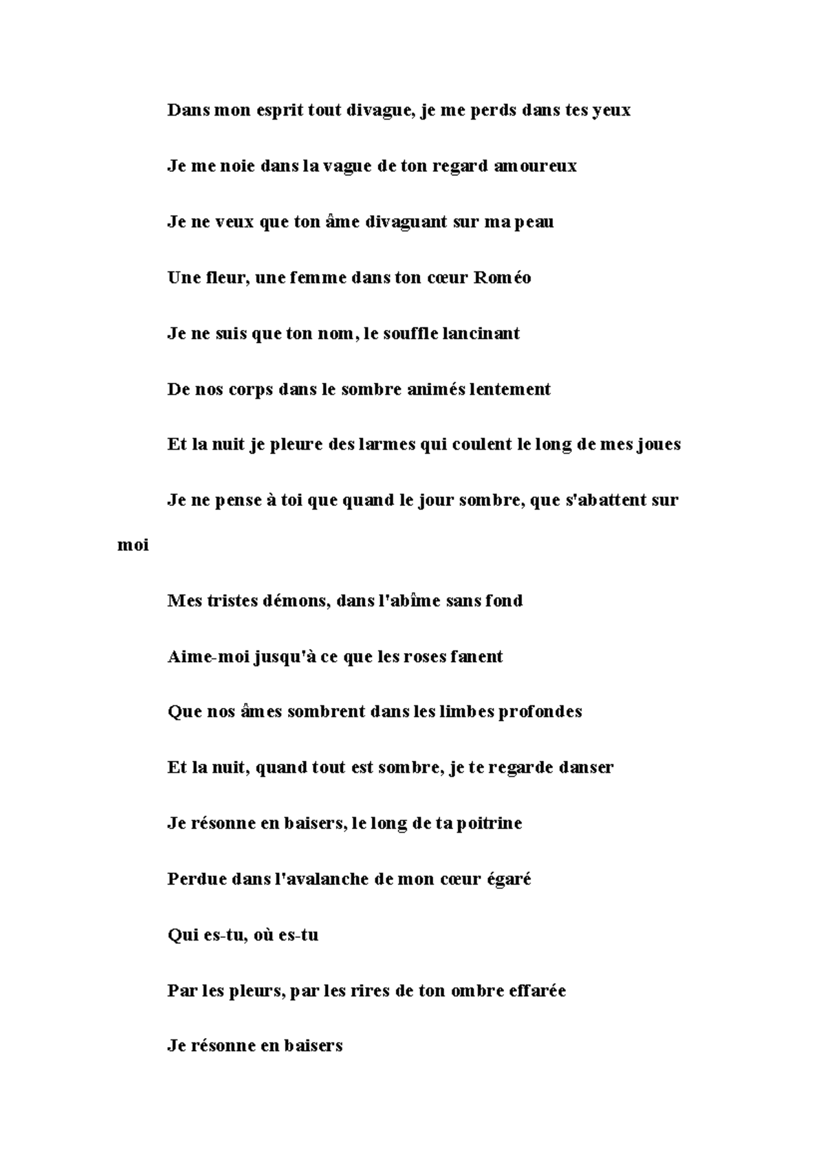proyecto de grado Dans mon esprit tout divague, je me perds dans tes yeux Je me noie dans la