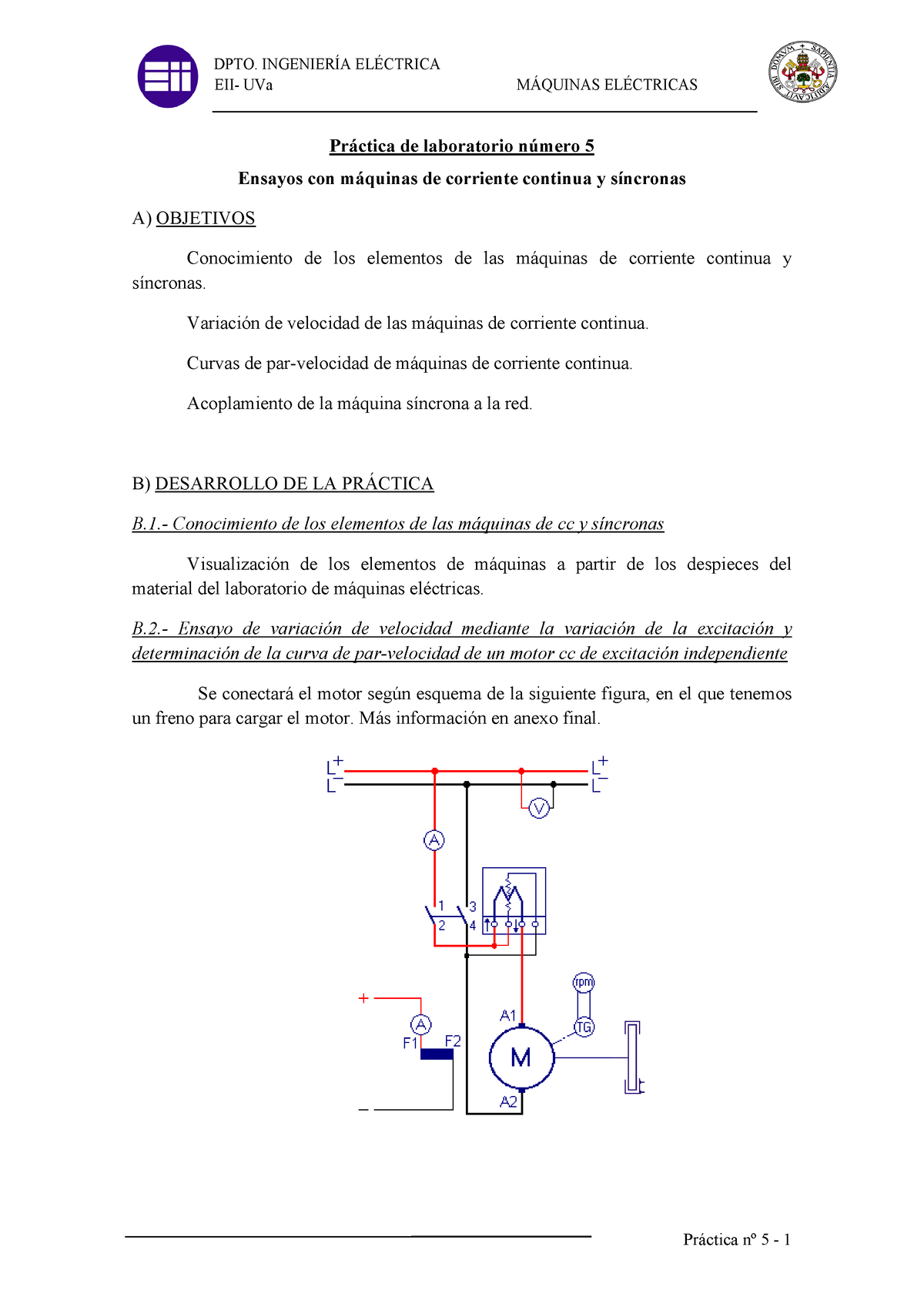 2021 2022 Guión Práctica Nº 5 Máquinas Eléctricas Eii Uva MÁquinas