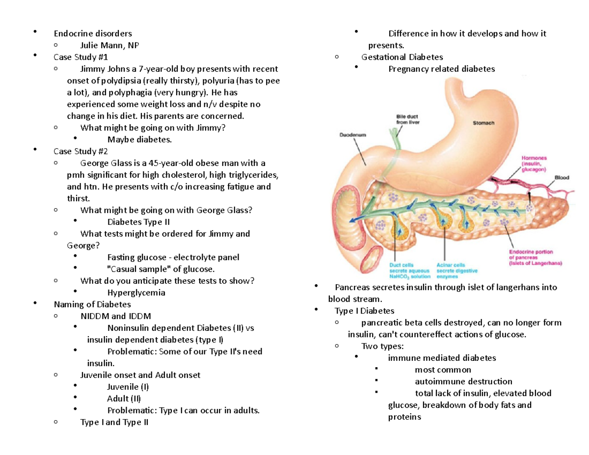 endocrine Disorders anatomy case study - Endocrine disorders o Julie ...