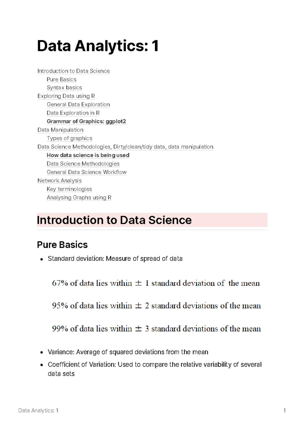 FIT3152 Week 1-6 Summary - Data Analytics: 1 Introduction to Data ...