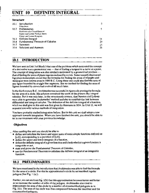 Unit-11 - Definite integral - UNIT 11 METHODS OF INTEGRATION Structure ...