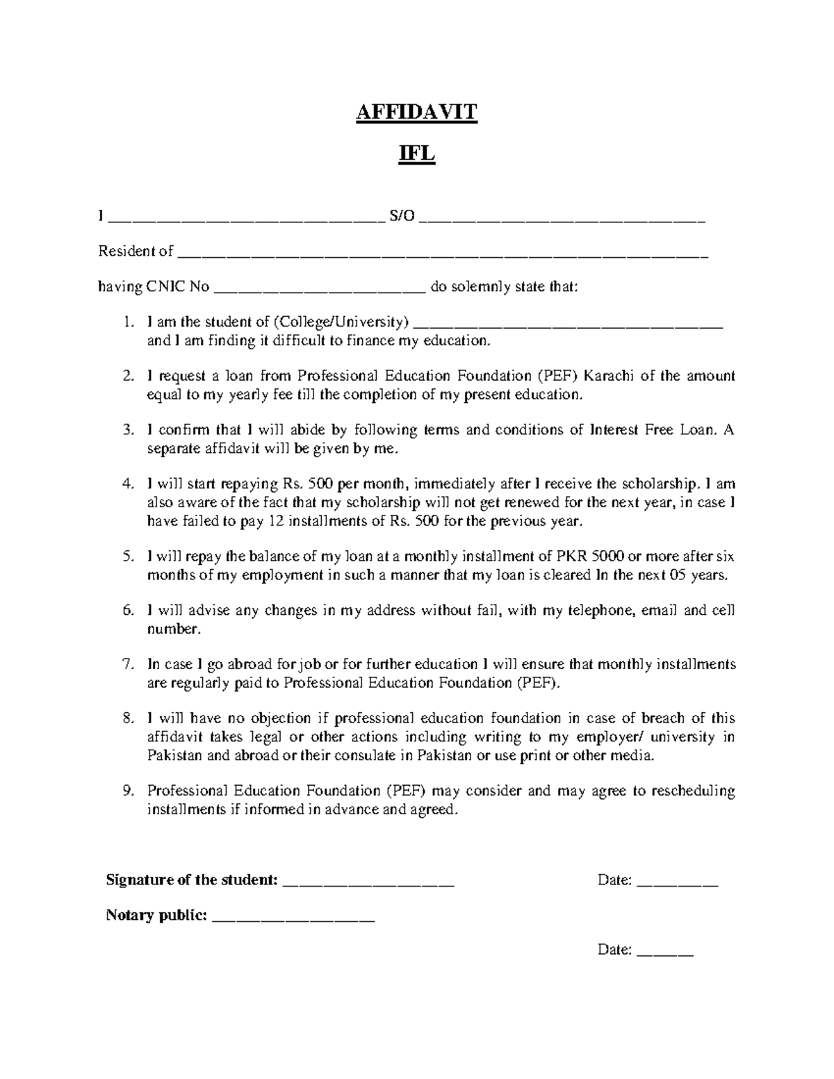 Ifl-affidavit - To Observe The Surface Strains Of A Thin Cylinder For 