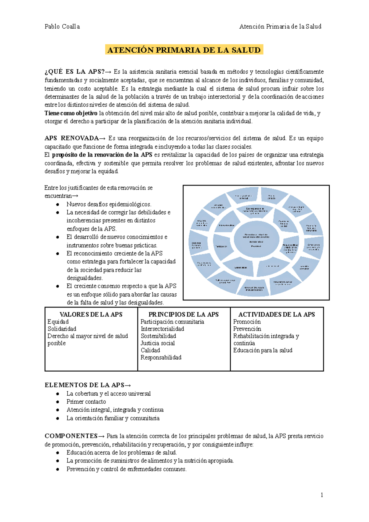 Resumen Integrador - APS - ATENCIÓN PRIMARIA DE LA SALUD. ¿QUÉ ES LA ...