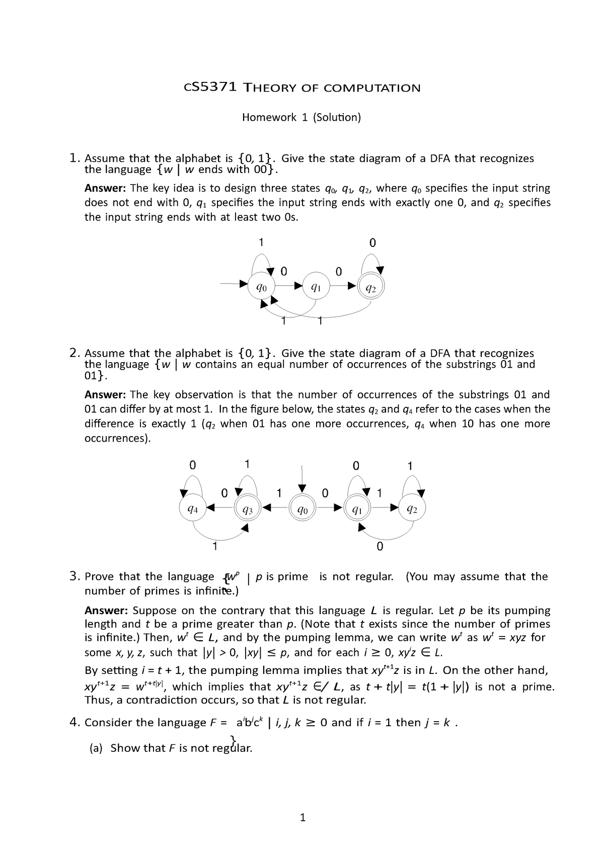 Theory OF Computation - Lecture Notes 1-3 - 1 CS5371THEORY OF ...