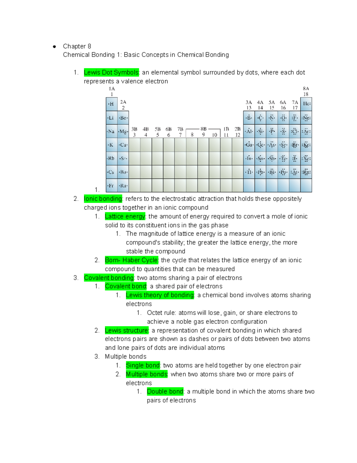 Chemistry Chapter 8- Chemical Bonding 1 Basic Concepts In Chemical ...